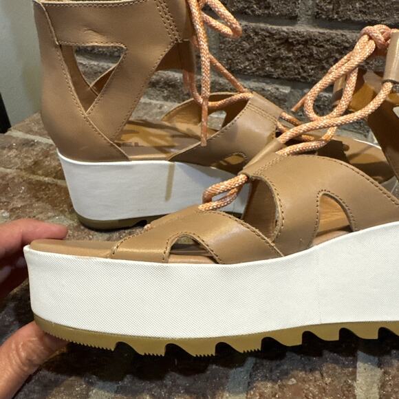 Sorel Cameron Flatform Lace-Up Wedge Sandals Size 9.5 - Picture 9 of 16